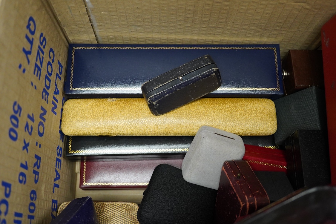 A quantity of assorted jewellery and wrist watch boxes.